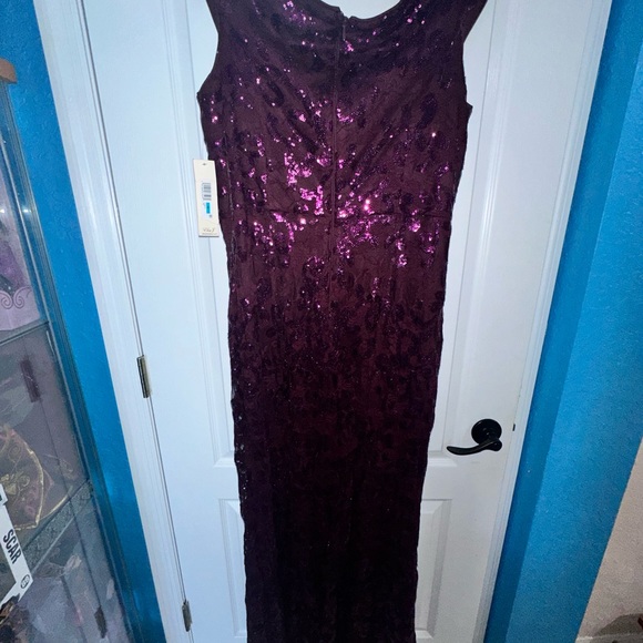 NEW WT Eliza J Women’s Size 16 Sequin Gown Sleeveless Mermaid Style Purple - Picture 12 of 16